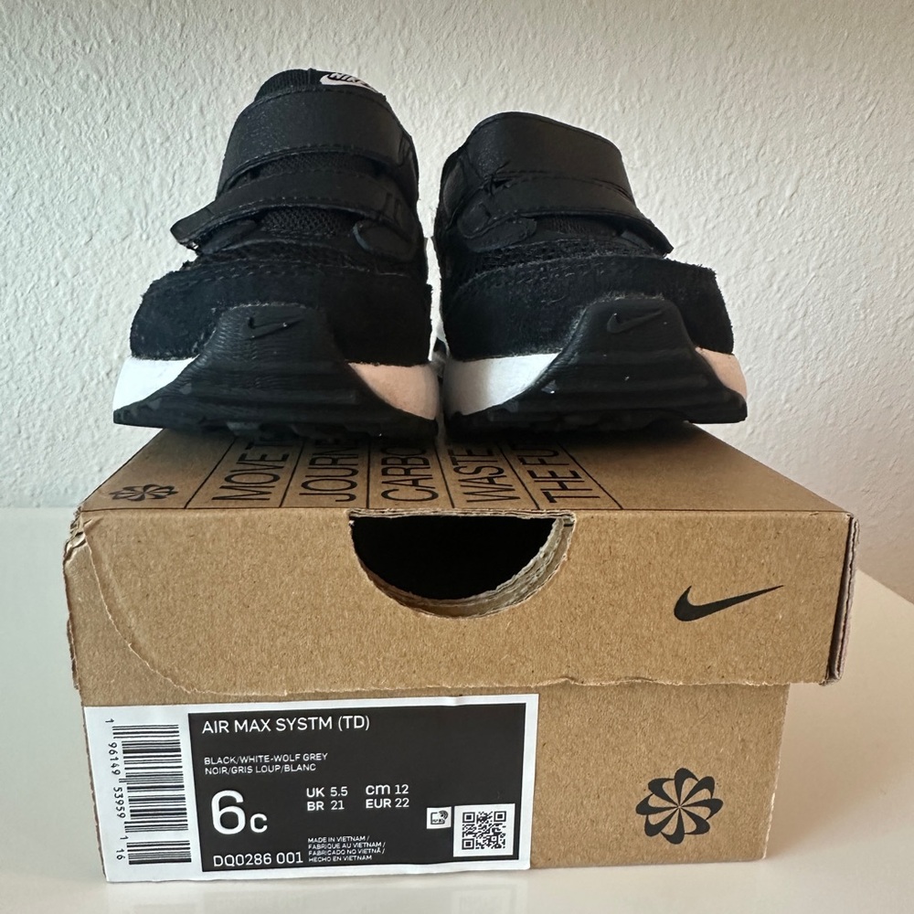 NIKE AIR MAX SYSTM (TD) SHOES Black size 6C - Picture 2 of 7